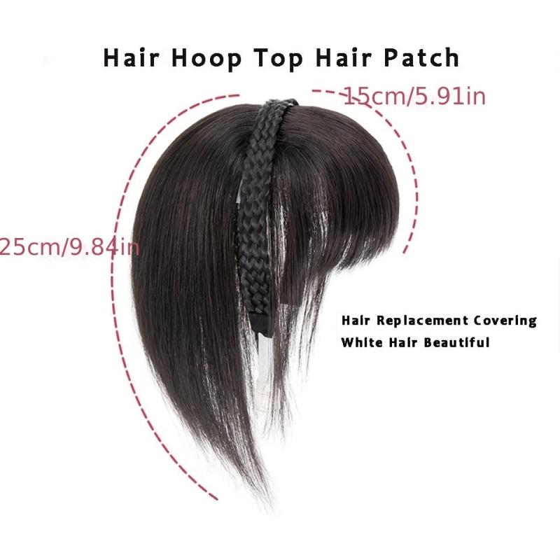 Synthetic Braid Headband Bangs Clip In Hair Extension Topper Hairpiece