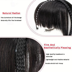 Synthetic Braid Headband Bangs Clip In Hair Extension Topper Hairpiece
