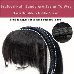 Synthetic Braid Headband Bangs Clip In Hair Extension Topper Hairpiece