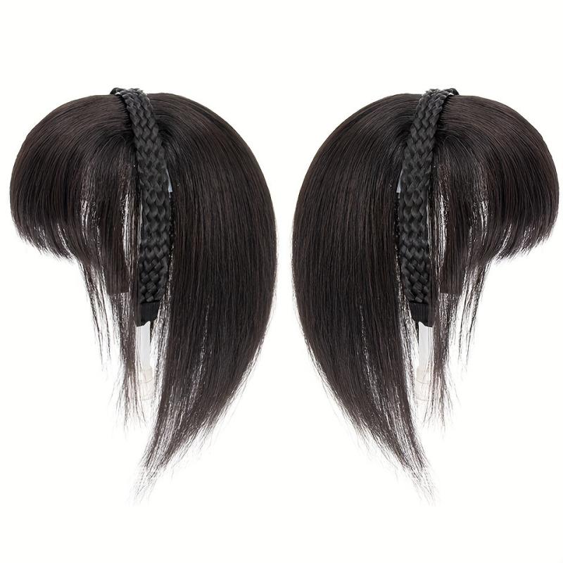Synthetic Braid Headband Bangs Clip In Hair Extension Topper Hairpiece