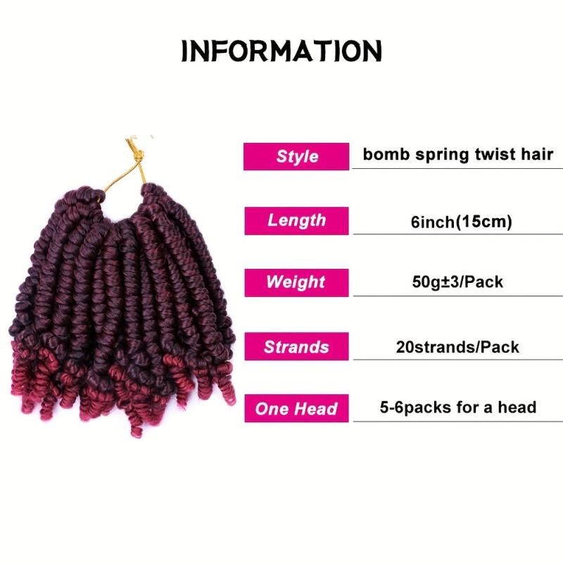 Curly Spring Twist Crochet Braids Hair Extensions for Women