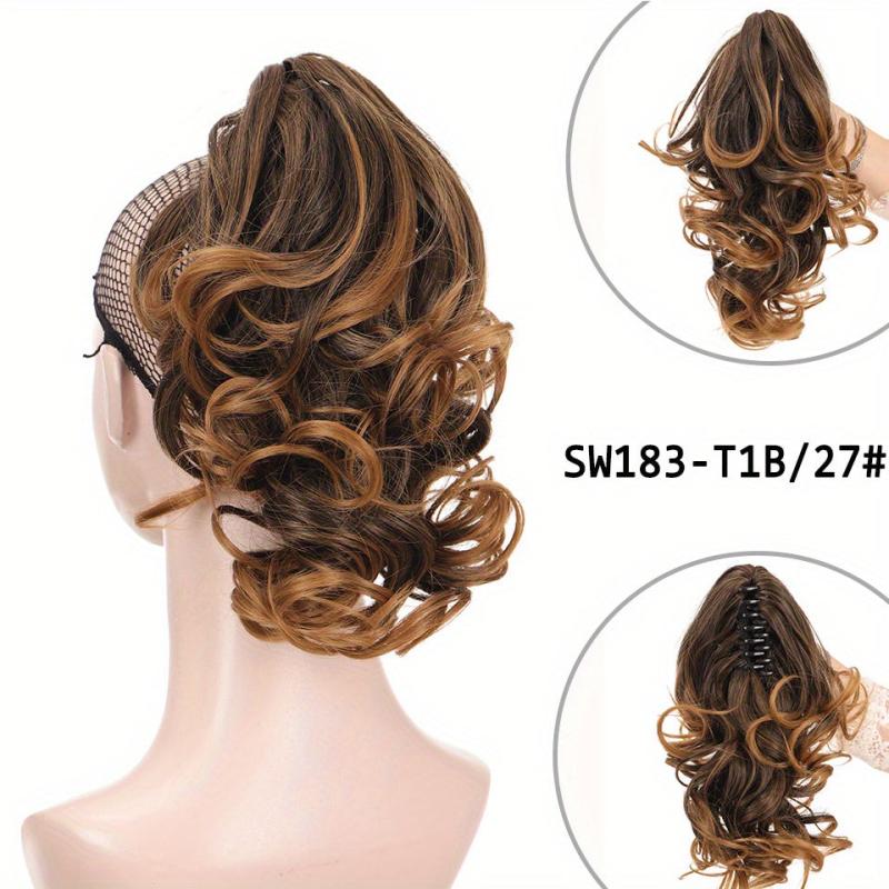 Short Curly Ponytail Extension Natural Grip Hair Clip For Women