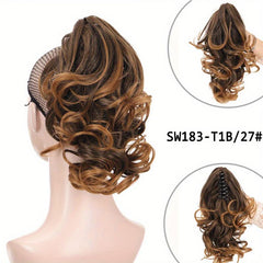 Short Curly Ponytail Extension Natural Grip Hair Clip For Women