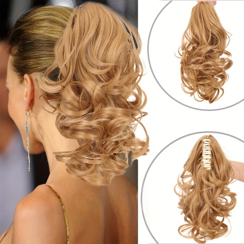Short Curly Ponytail Extension Natural Grip Hair Clip For Women