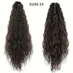 Long Curly Wavy Ponytail Extensions Claw Clip In Hair Extensions