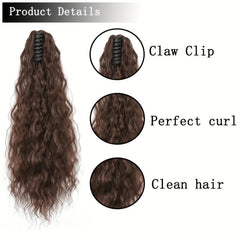 Long Curly Wavy Ponytail Extensions Claw Clip In Hair Extensions