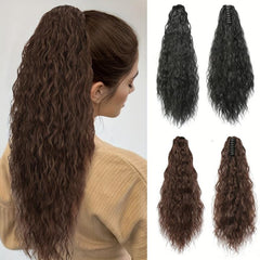Long Curly Wavy Ponytail Extensions Claw Clip In Hair Extensions