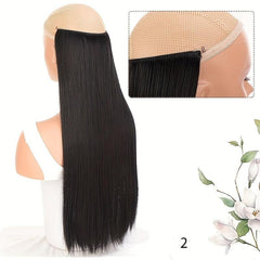 Curly Fish Line Hair Synthetic Natural Hidden Secret False Hair
