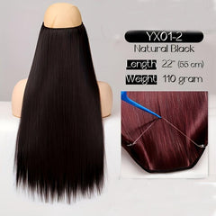 Curly Fish Line Hair Synthetic Natural Hidden Secret False Hair