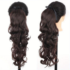 Long Curly Ponytail Extensions 72cm Synthetic Wrap Around Hair Natural Look