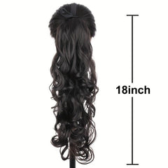 Long Curly Ponytail Extensions 72cm Synthetic Wrap Around Hair Natural Look