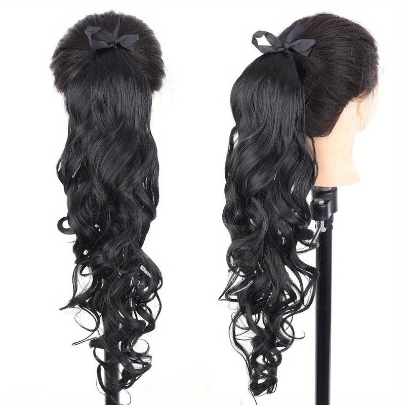 Long Curly Ponytail Extensions 72cm Synthetic Wrap Around Hair Natural Look