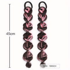 2pcs Long Bubble Ponytail Extensions Soft Synthetic Hair Piece