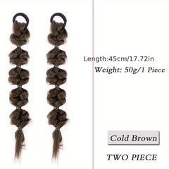 2pcs Long Bubble Ponytail Extensions Soft Synthetic Hair Piece