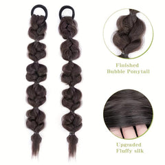 2pcs Long Bubble Ponytail Extensions Soft Synthetic Hair Piece