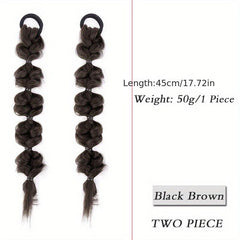2pcs Long Bubble Ponytail Extensions Soft Synthetic Hair Piece