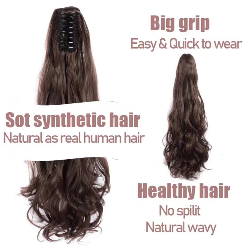 Curly Wavy Hair Extensions Claw Clip Ponytail Drawstring Hair Extensions