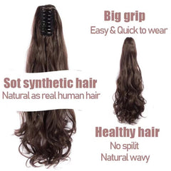 Curly Wavy Hair Extensions Claw Clip Ponytail Drawstring Hair Extensions