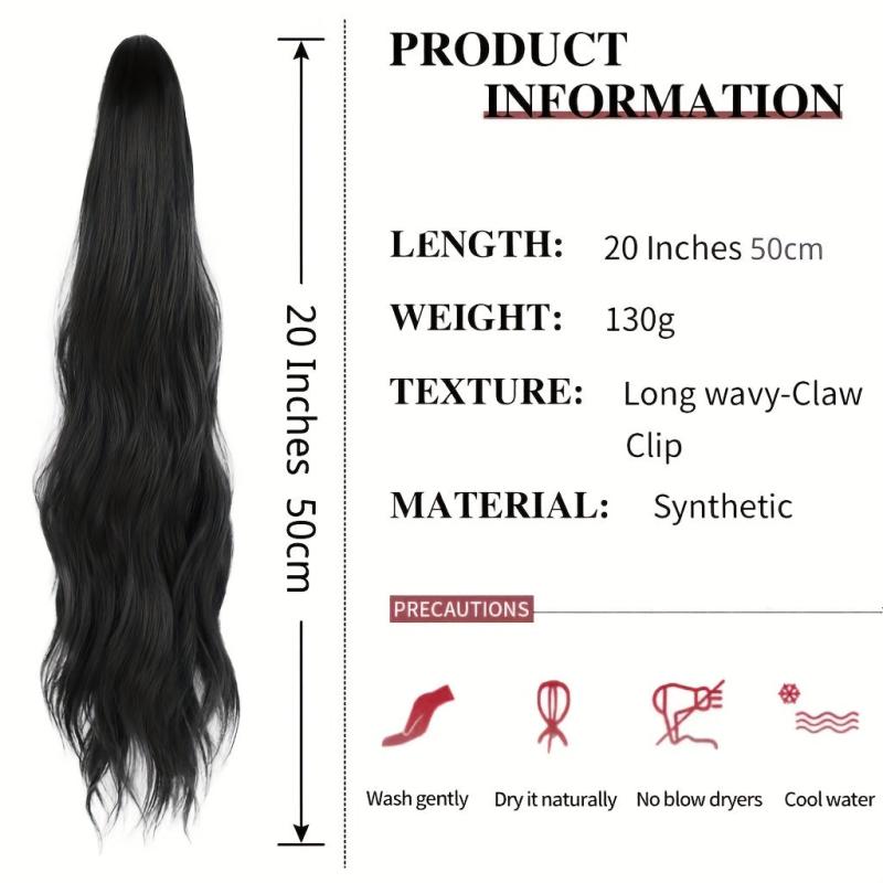 55 88cm Long Wavy Ponytail Extensions for Women Girls