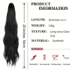 55 88cm Long Wavy Ponytail Extensions for Women Girls