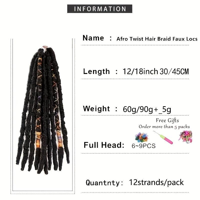 Synthetic Dreadlock Faux Locs Braiding Hair Extensions Crochet Hair