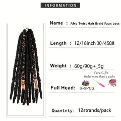 Synthetic Dreadlock Faux Locs Braiding Hair Extensions Crochet Hair