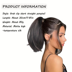 Short Straight Synthetic Claw Clip Ponytail Hair Extensions