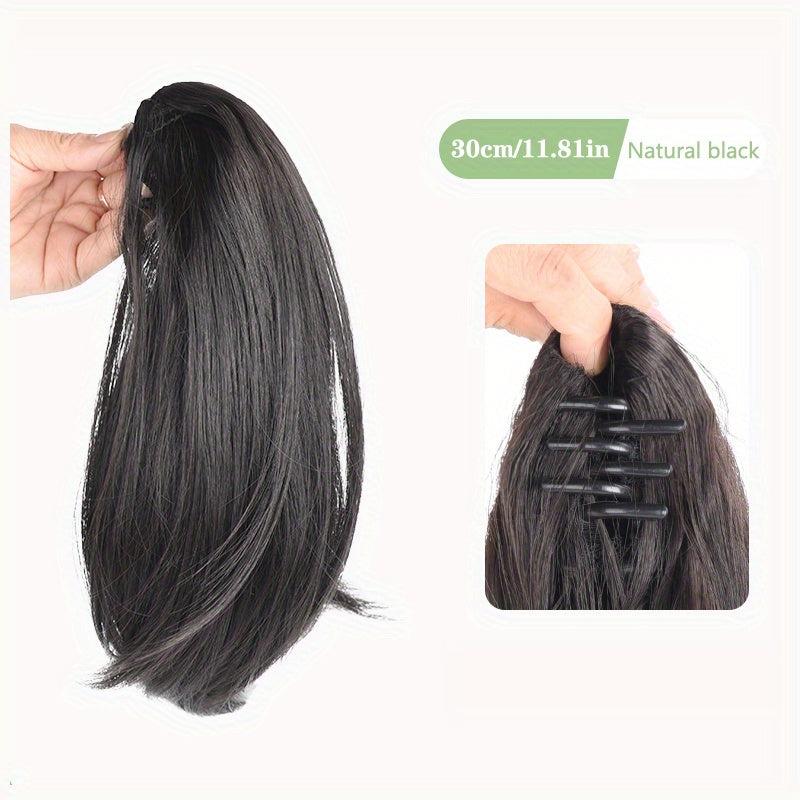Short Straight Synthetic Claw Clip Ponytail Hair Extensions