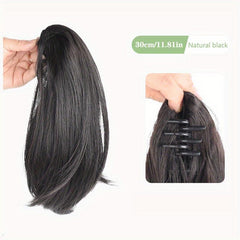 Short Straight Synthetic Claw Clip Ponytail Hair Extensions