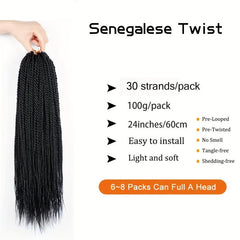 Senegalese Twist Crochet Braiding Hair Extensions Straight End