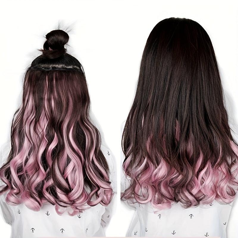 Long Curly Wavy Hair Extensions Synthetic Fiber for Party Halloween
