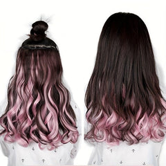 Long Curly Wavy Hair Extensions Synthetic Fiber for Party Halloween