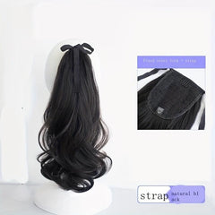 Long Body Wave Ponytail Extensions Synthetic Fiber Hair Tie Wrap Around