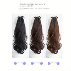 Long Body Wave Ponytail Extensions Synthetic Fiber Hair Tie Wrap Around