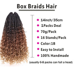 35 56 Cm Bohemian Box Braids Crochet Hair Extensions