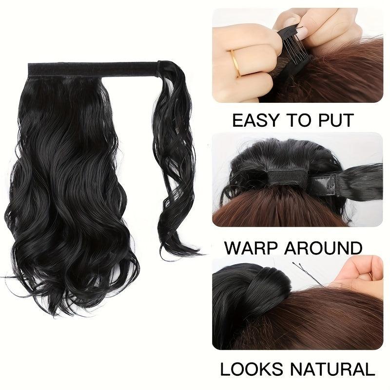 Reddish Brown Ponytail Hair Extensions 35 56 Cm Wrap Around Curly Ponytail Ext.