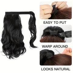 Reddish Brown Ponytail Hair Extensions 35 56 Cm Wrap Around Curly Ponytail Ext.