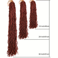 Copper Red Soft Locs Crochet Hair Extensions 44 Cm Pre Looped Goddess Locs