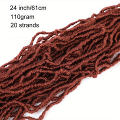 Copper Red Soft Locs Crochet Hair Extensions 44 Cm Pre Looped Goddess Locs