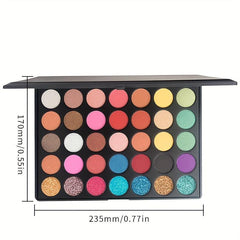 35 Shades Eyeshadow Palette Pearly Matte Glitter Finish Waterproof