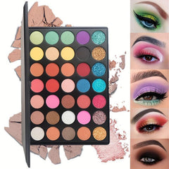 35 Shades Eyeshadow Palette Pearly Matte Glitter Finish Waterproof