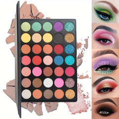 35 Shades Eyeshadow Palette Pearly Matte Glitter Finish Waterproof
