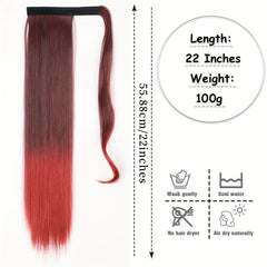 Long Straight Synthetic Wrap Around Ponytail Extensions 55-88 cm