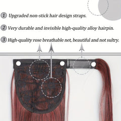 Long Straight Synthetic Wrap Around Ponytail Extensions 55-88 cm