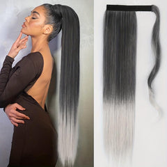 Long Straight Synthetic Wrap Around Ponytail Extensions 55-88 cm