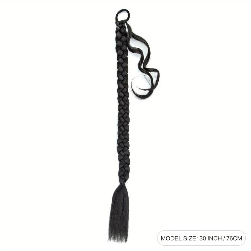 76 2 Cm Long Synthetic Hair Braid Extensions Straight Wrap Around Ponytail