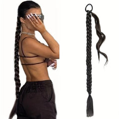 76 2 Cm Long Synthetic Hair Braid Extensions Straight Wrap Around Ponytail