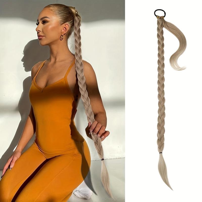76 2 Cm Long Synthetic Hair Braid Extensions Straight Wrap Around Ponytail
