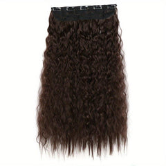 55 88 cm Long Corn Wavy Hair Extensions Synthetic Fiber 5 Clips In Hairpieces