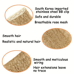 55 88 cm Long Corn Wavy Hair Extensions Synthetic Fiber 5 Clips In Hairpieces